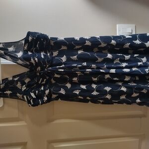 Elegant Navy and White Floral Dress